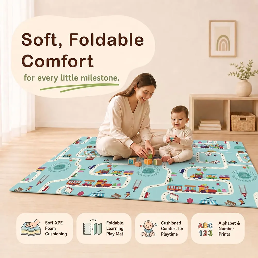 soft foldable Baby Play Mat 6mm animal train alphabet