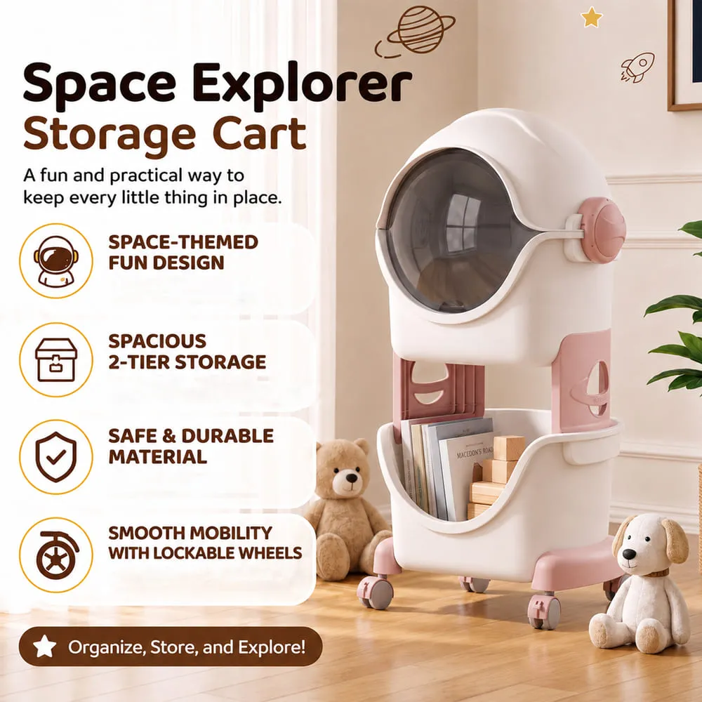 space explokrer Astronaut Smart storage small organizer pink