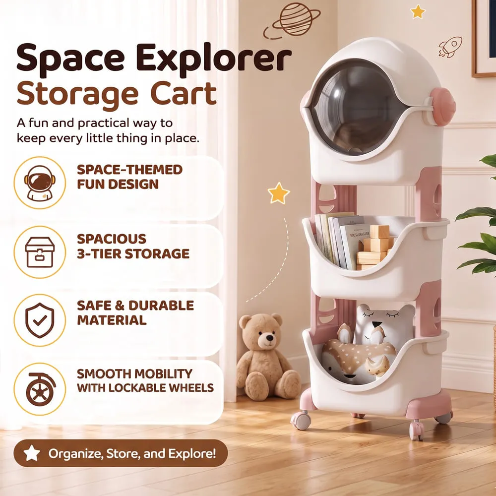 space explorer Astronaut Smart storage organizer pink