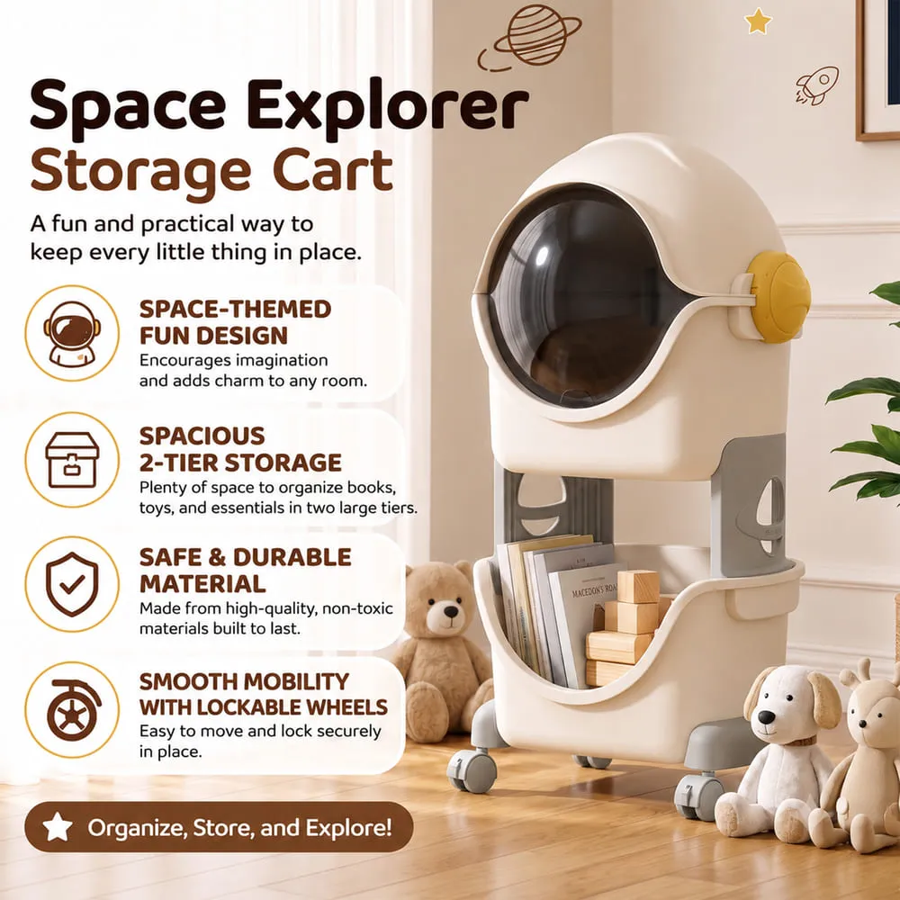 spce explorer Astronaut Smart storage small organizer grey