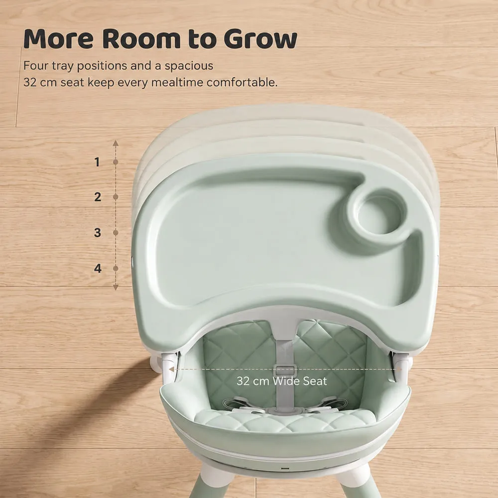 spcious Multifunctional Dining Baby High Chair green