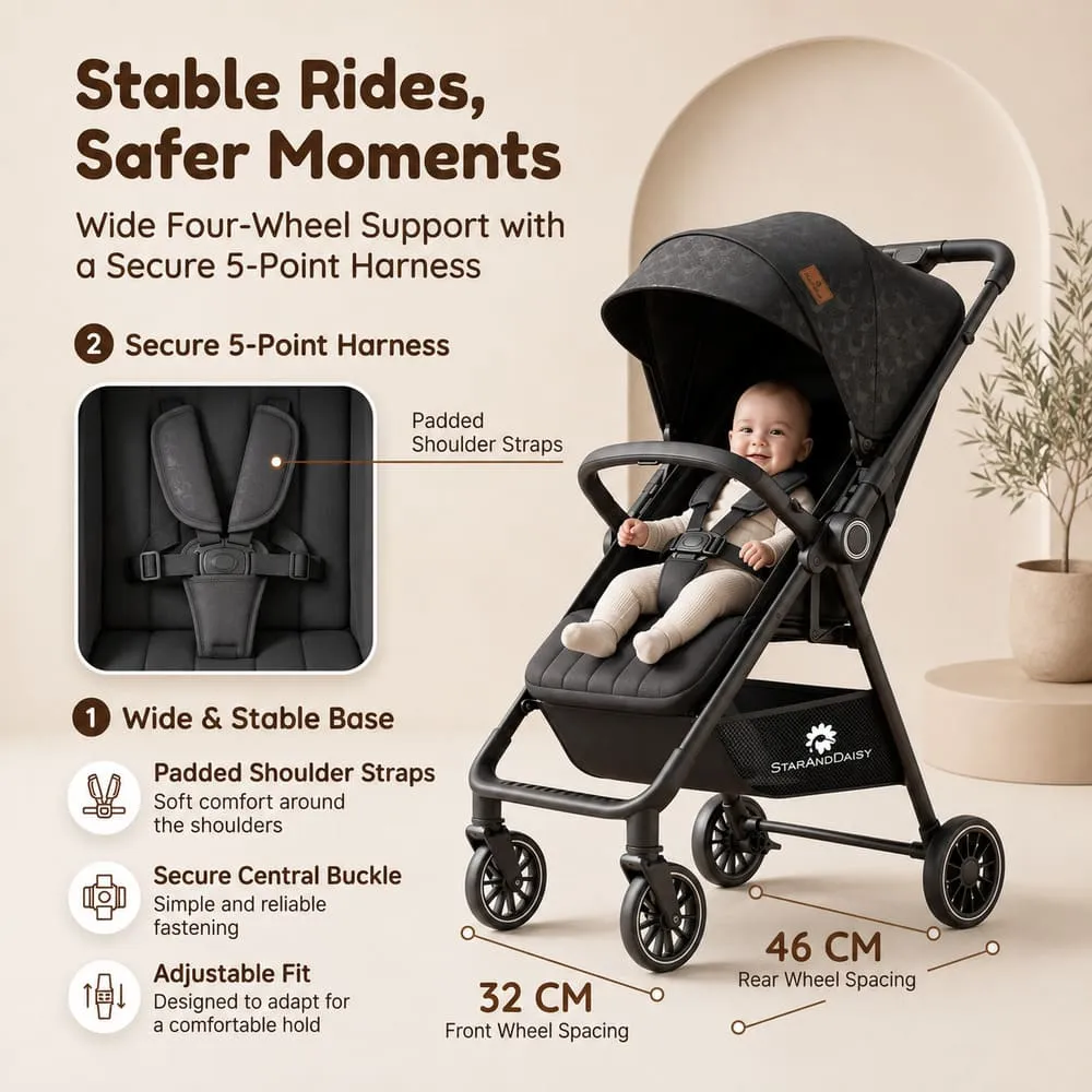 stable rides bliss baby stroller black