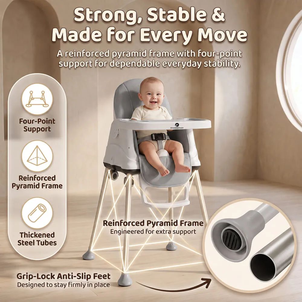 strong stable 4 in 1 Baby high chair grey