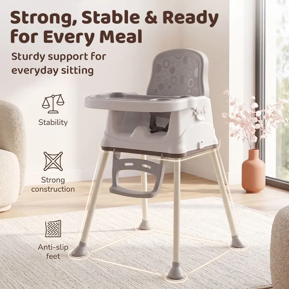 strong stable body Munchkin Throne Baby High Chair Grey