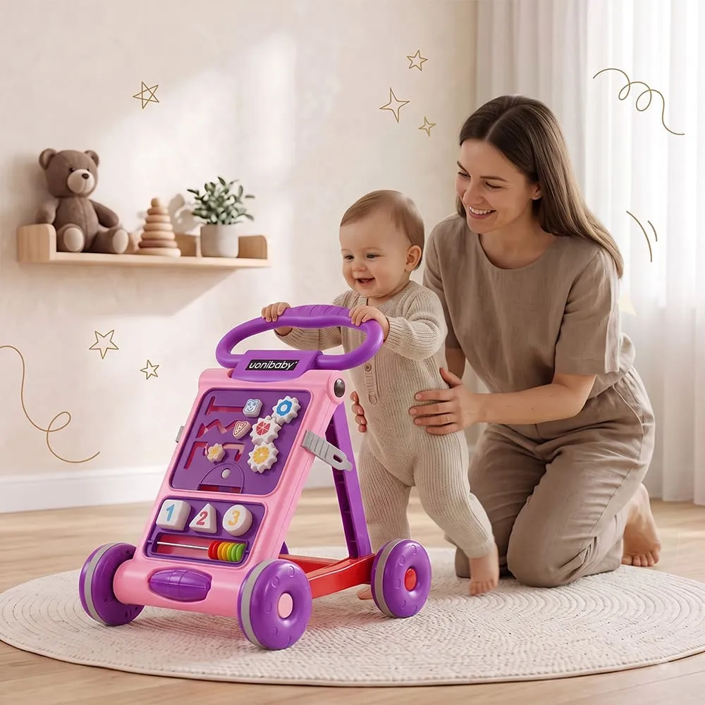 uonibaby activity push walker pink