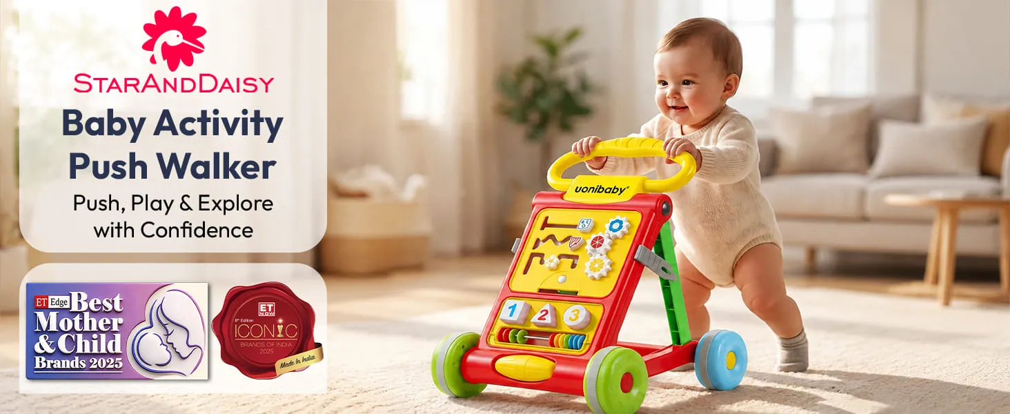 Baby Activity Push Walker with Interactive Learning Panel