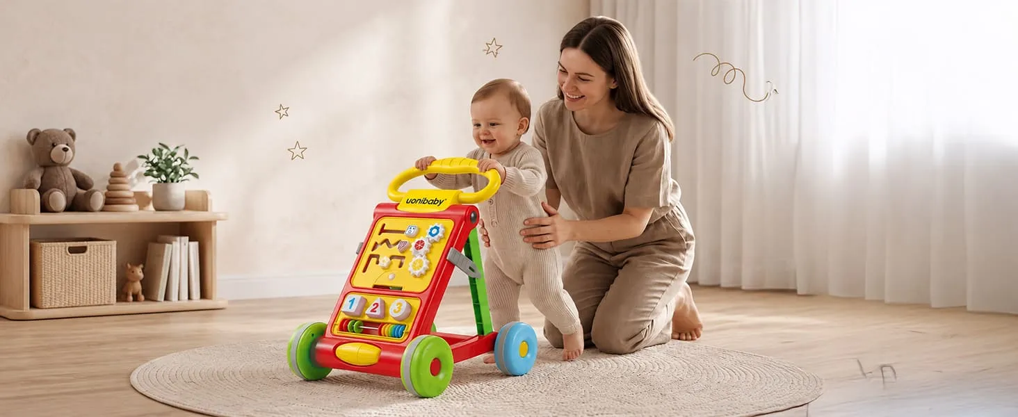 Baby Activity Push Walker with Interactive Learning Panel