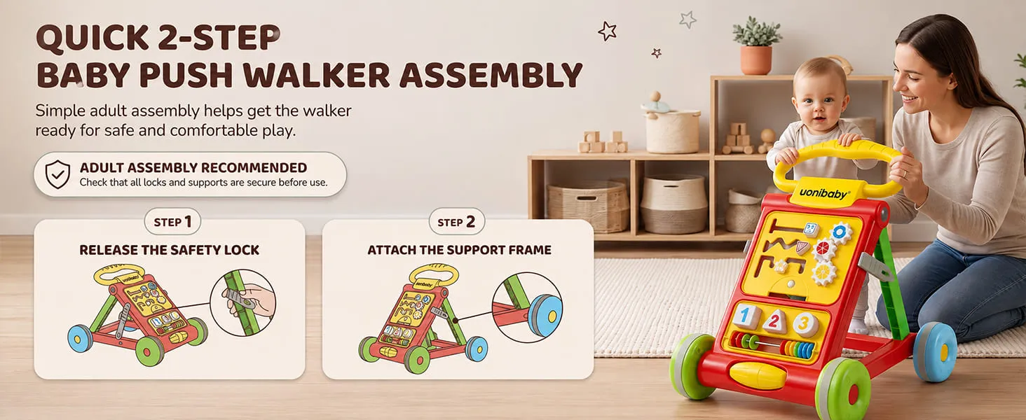 Baby Activity Push Walker with Interactive Learning Panel