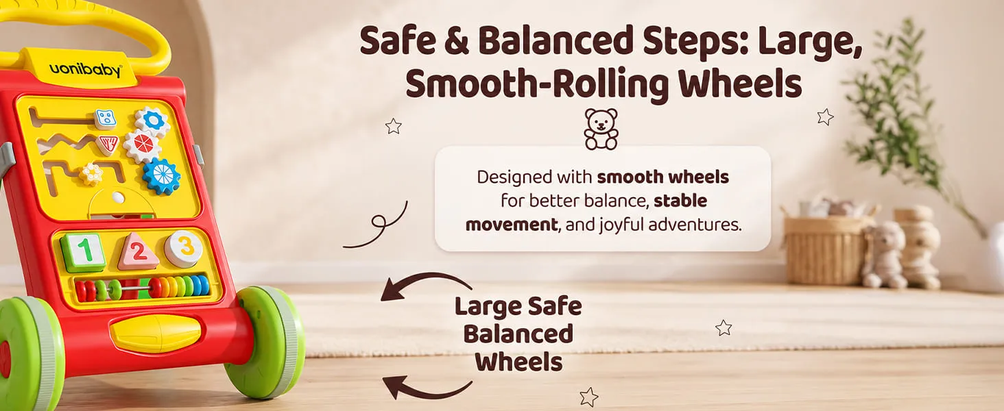 Baby Activity Push Walker with Interactive Learning Panel