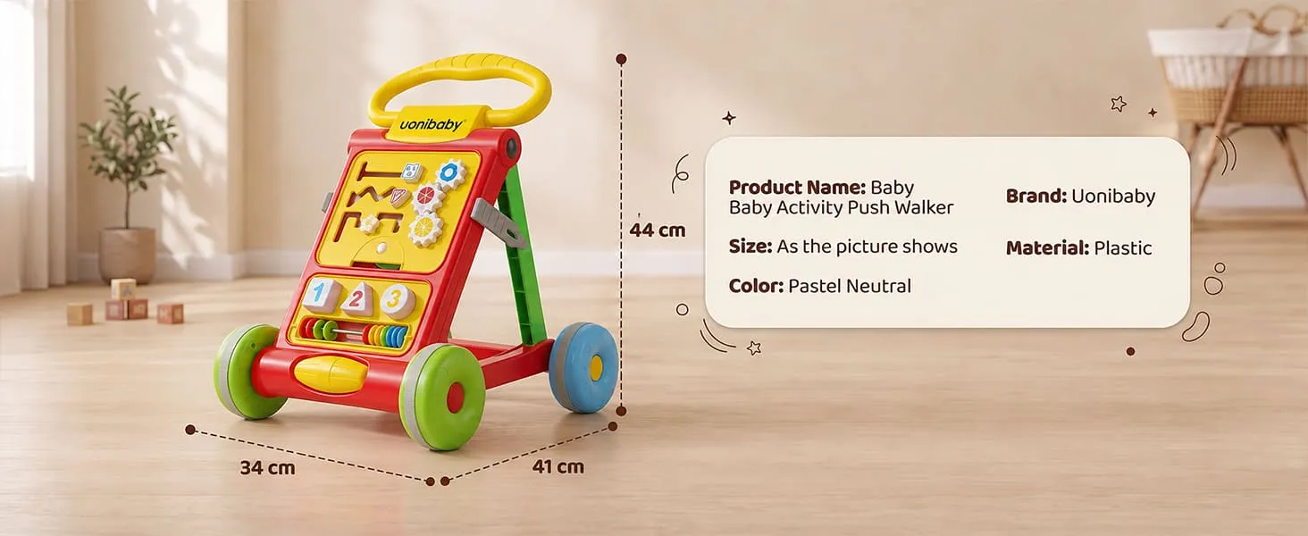Baby Activity Push Walker with Interactive Learning Panel