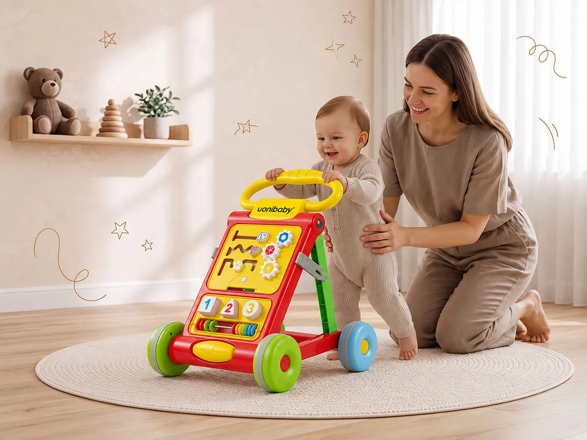 Baby Activity Push Walker with Interactive Learning Panel