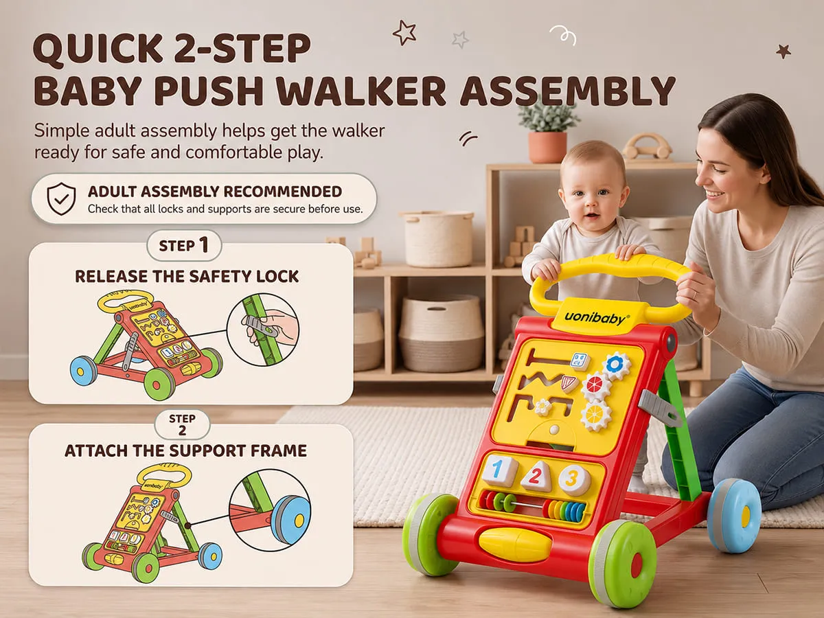 Baby Activity Push Walker with Interactive Learning Panel