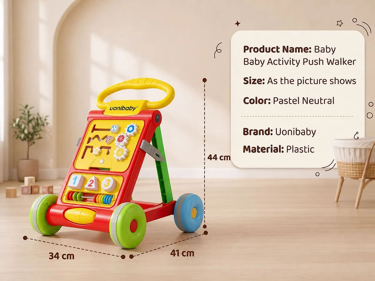 Baby Activity Push Walker with Interactive Learning Panel