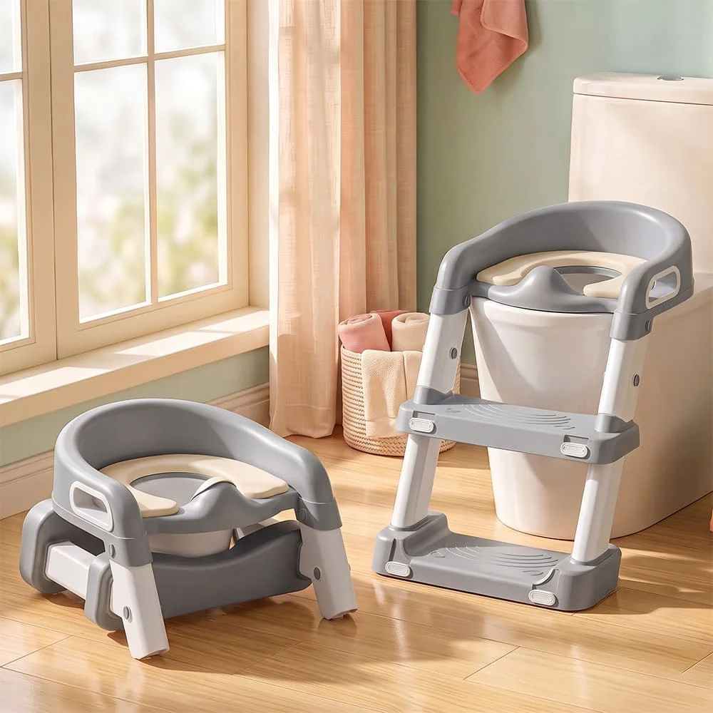 2 in 1 stepup Toilet Trainer grey
