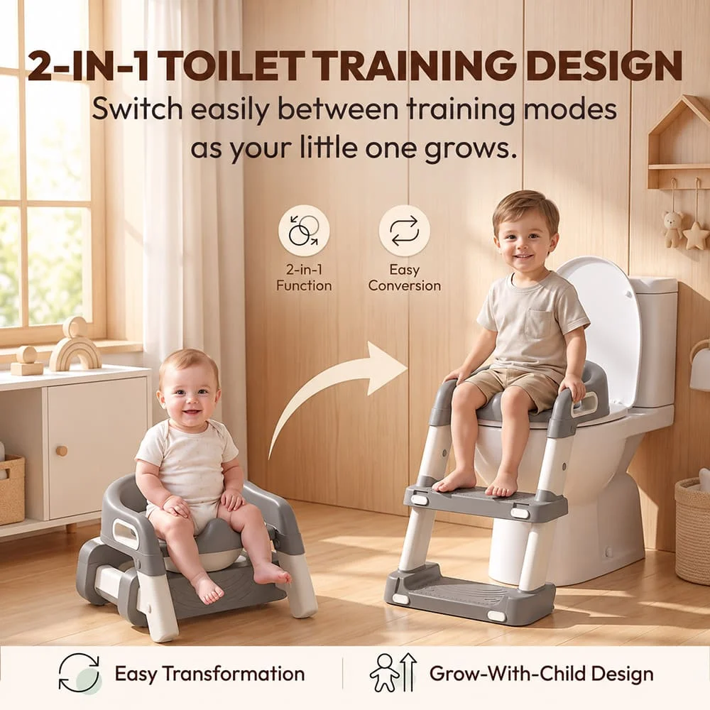 2 in 1 stepup Toilet Trainer grey1