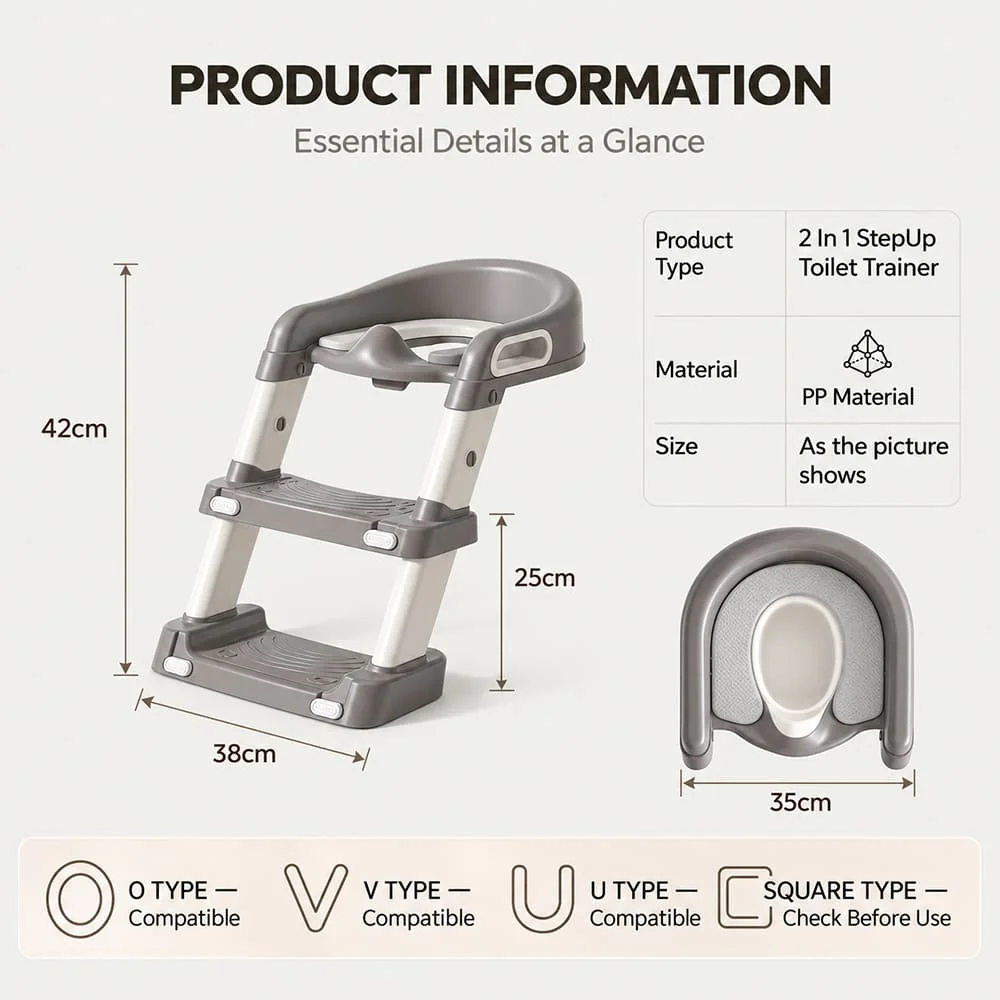 2 in 1 stepup Toilet Trainer grey7