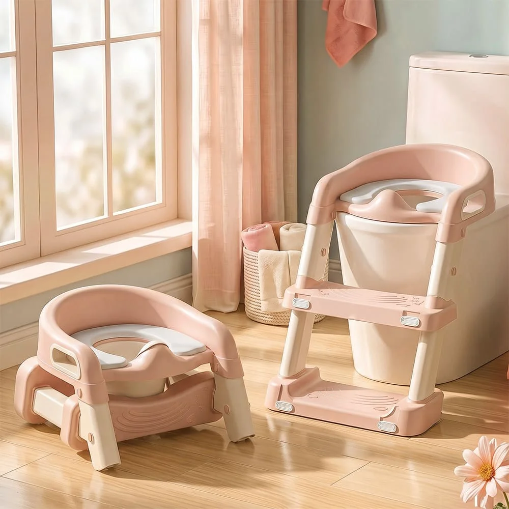 2 in 1 stepup Toilet Trainer pink