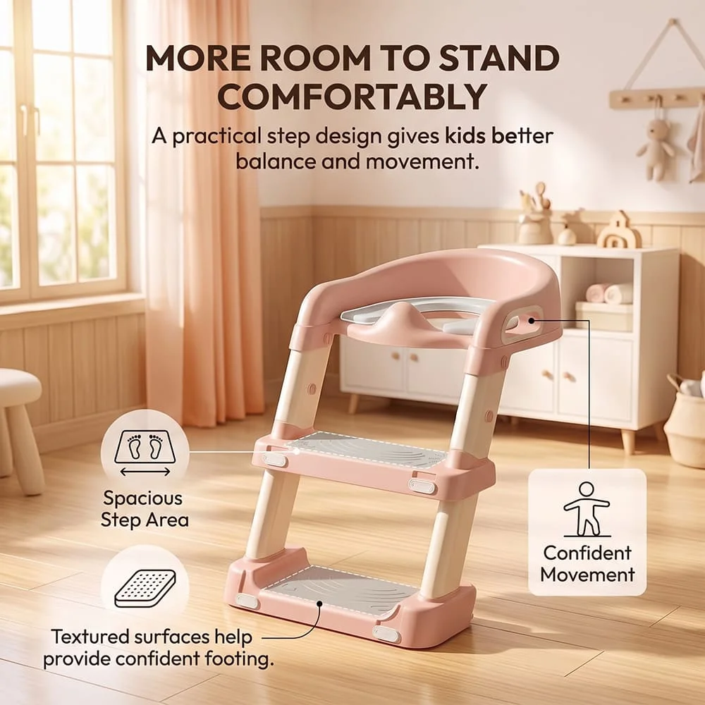 2 in 1 stepup Toilet Trainer pink2