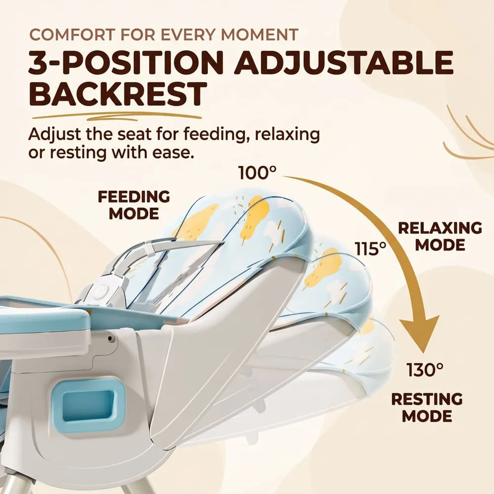 3 position adjustable Tiny taster baby high Chair blue
