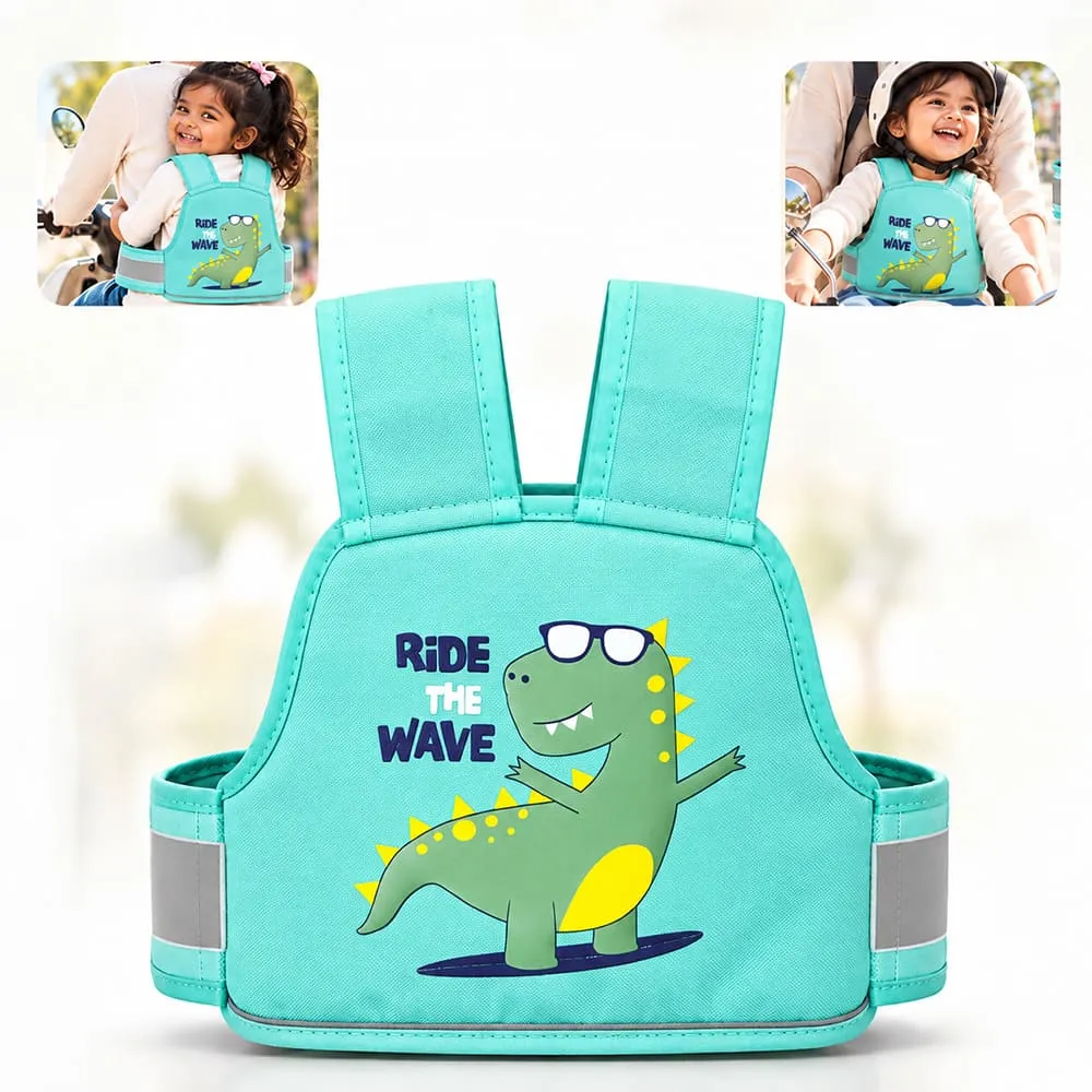 3 way of usage Bike safety belt for kids green Dinosour