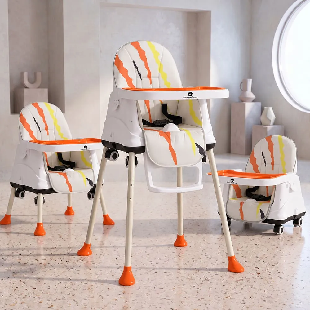 4 in 1 High Chair printed orange
