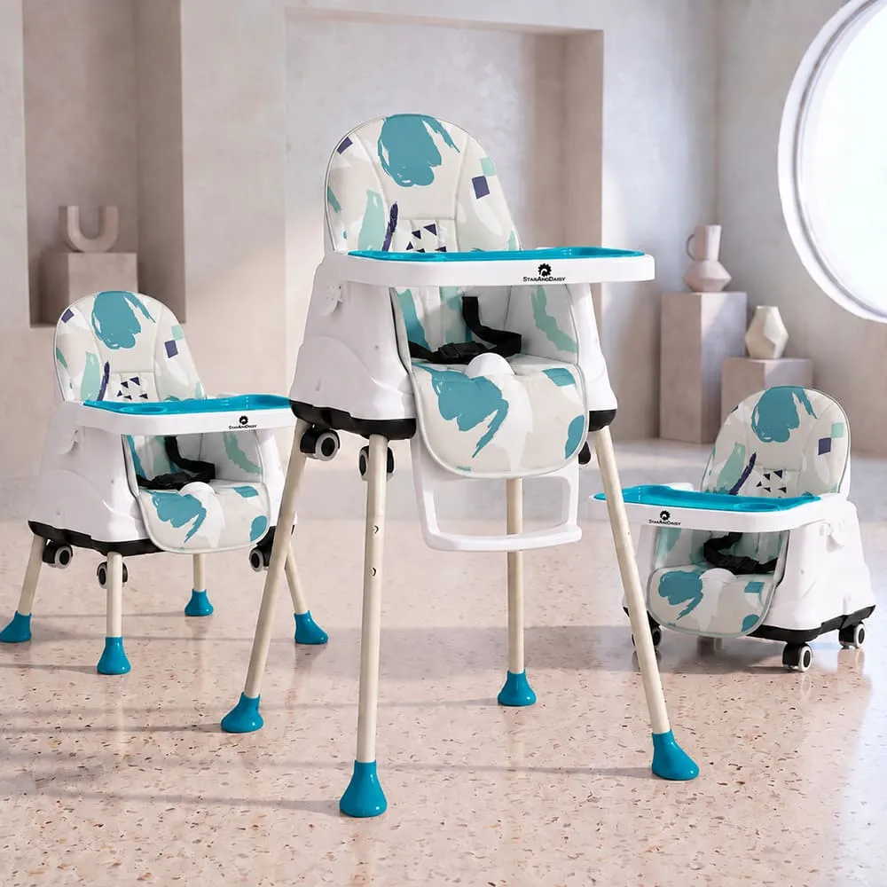 4 in 1 High Chair printed sea blue