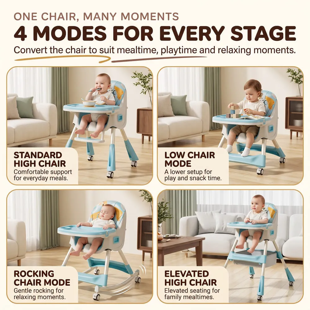 4 modes of usage Tiny taster baby high Chair blue