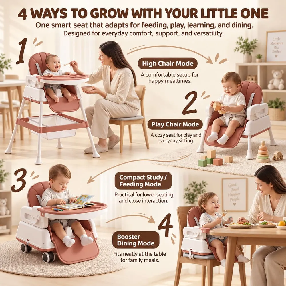 4 ways to grow StarDine Baby High Chair Blue