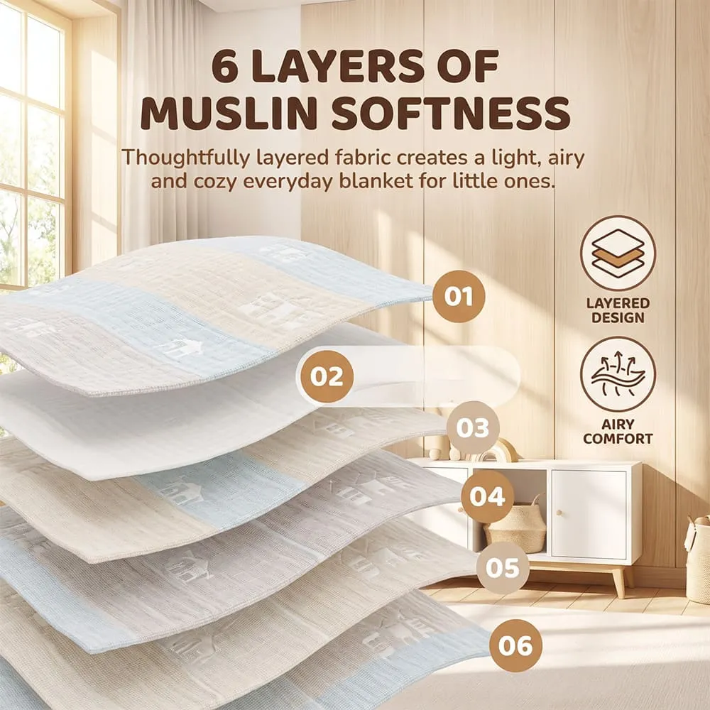 6 layers of muslin Korean Muslin Blanket Cat print