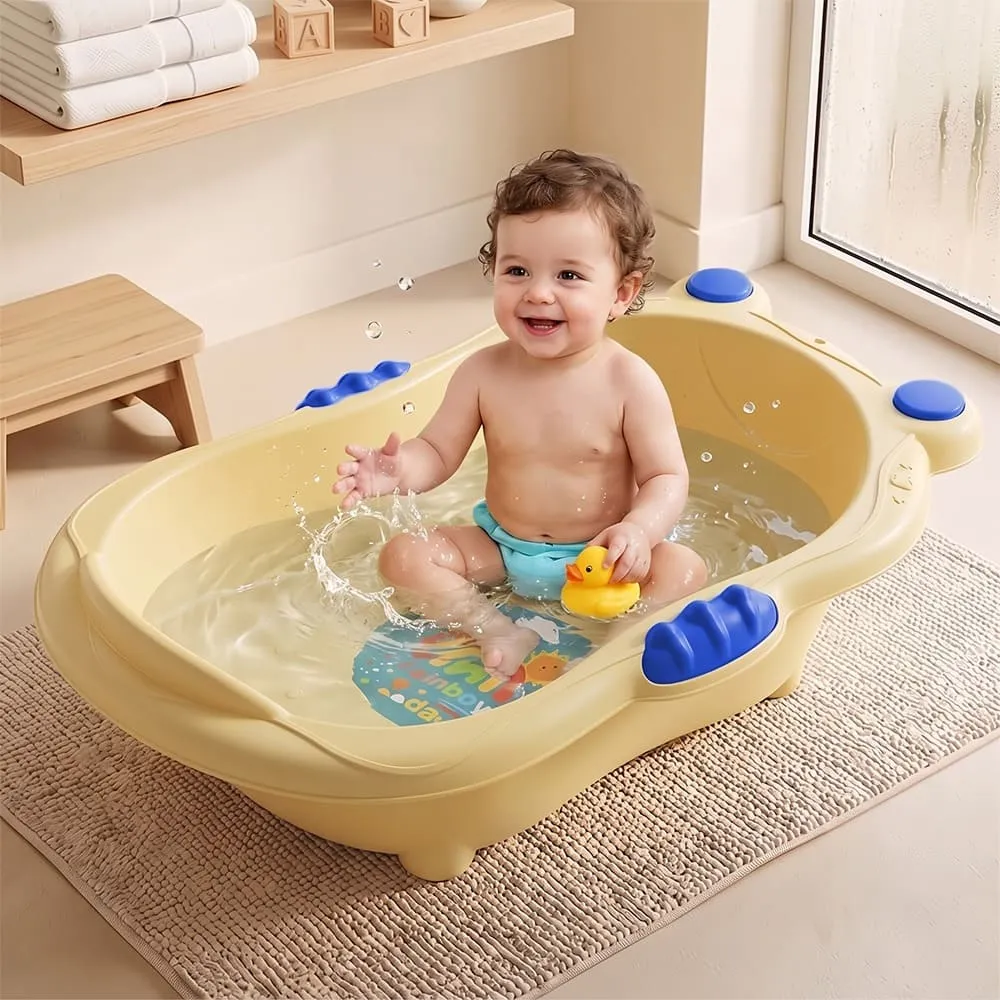 Aqua Nest Baby Bathtub without leg without Wheel yellow blue