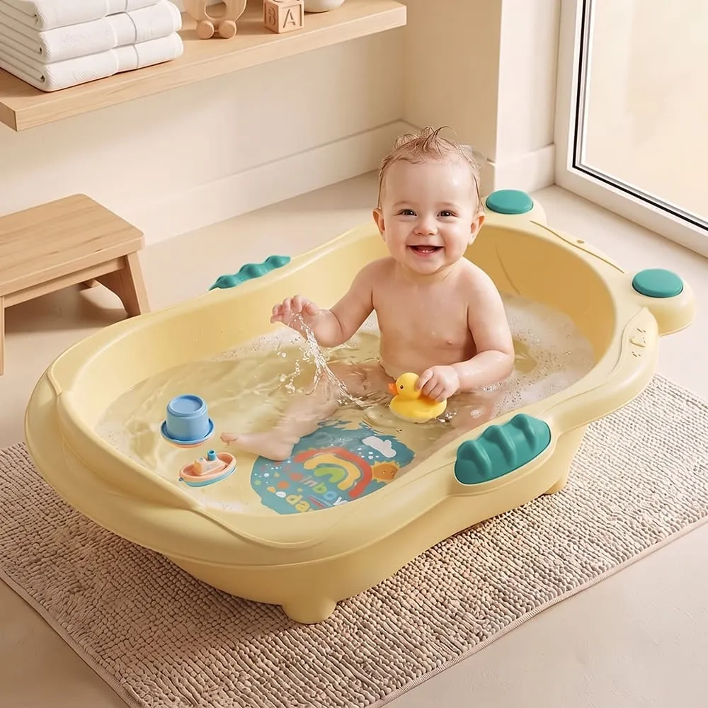 Aqua Nest Baby Bathtub without leg without Wheel yellow green
