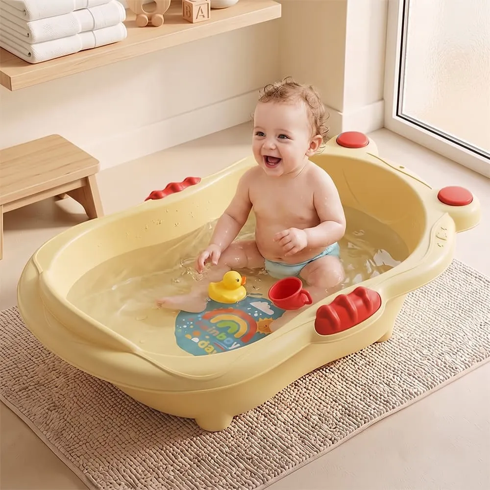 Aqua Nest Baby Bathtub without leg without Wheel yellow red