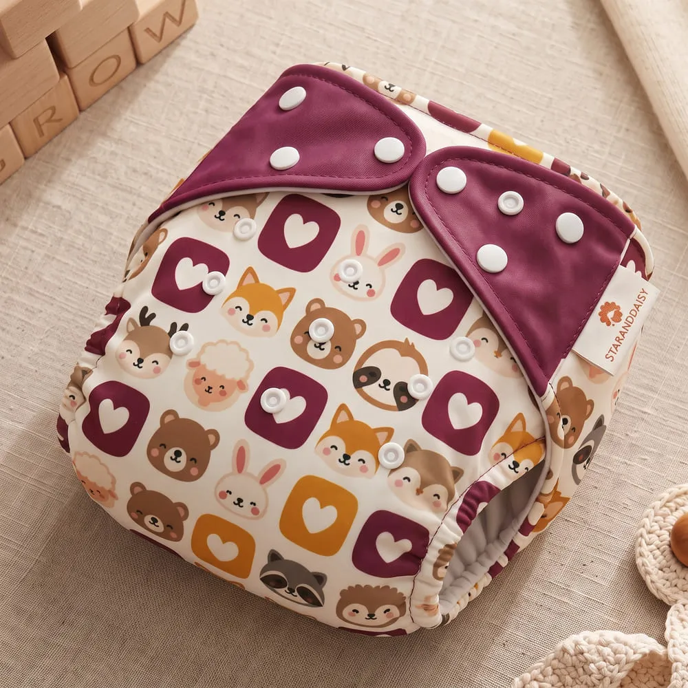Baby reusable diaper maroon