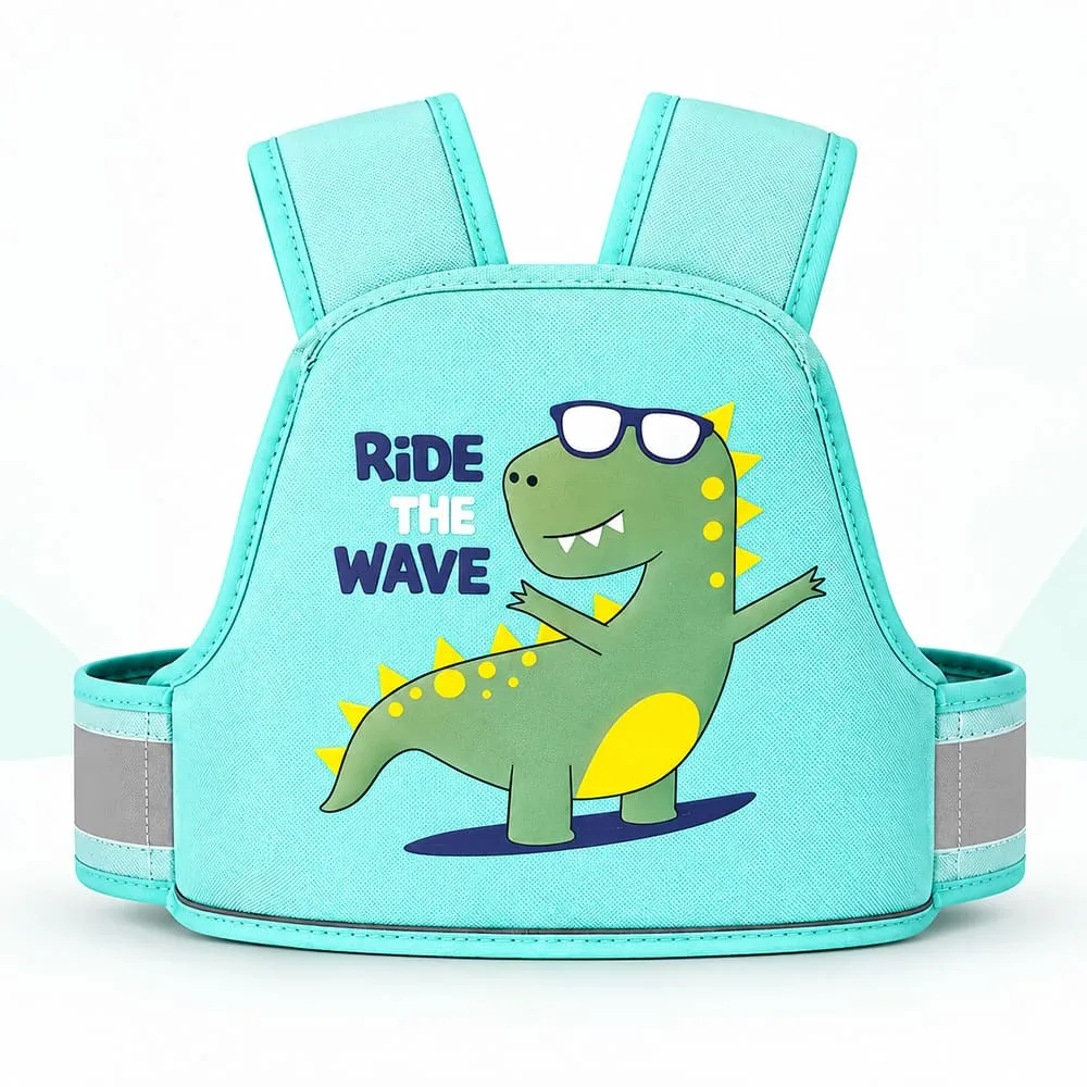 Bike safety belt for kids green Dinosour