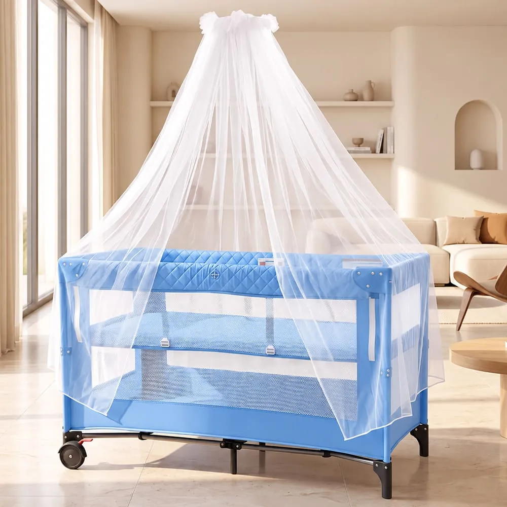 Cozycove Baby Crib Light Blue