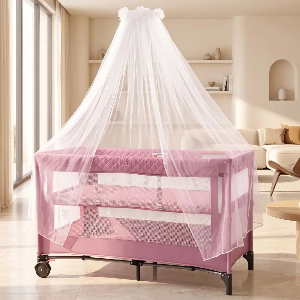 Cozycove Baby Crib Light pink