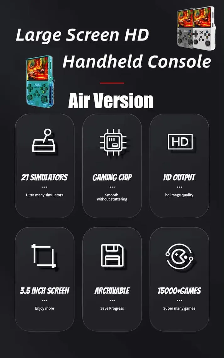 Cubonic Xplore R36S Dual RAM Chips Handheld Gaming Console aplus