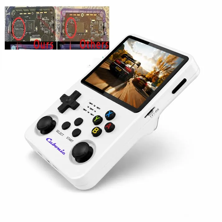 Cubonic Xplore R36S Dual RAM Chips Handheld Gaming Console white