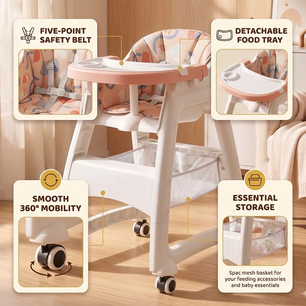 Features of Tiny Dine High Chair Pink