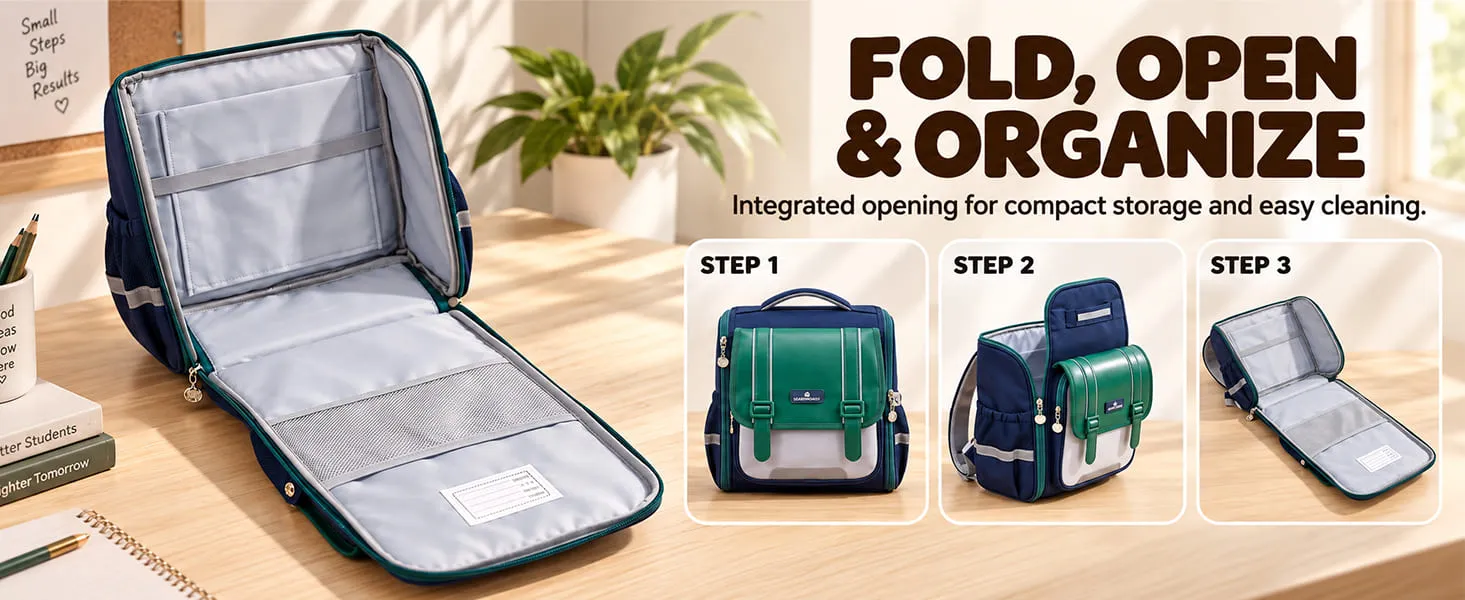 Kids School Bag for Grades 1–6, Water-Resistant Backpack
