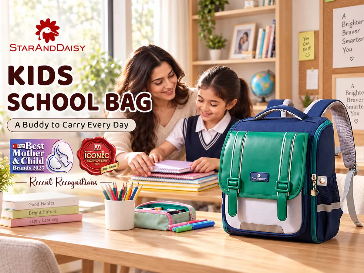 Kids School Bag for Grades 1–6, Water-Resistant Backpack