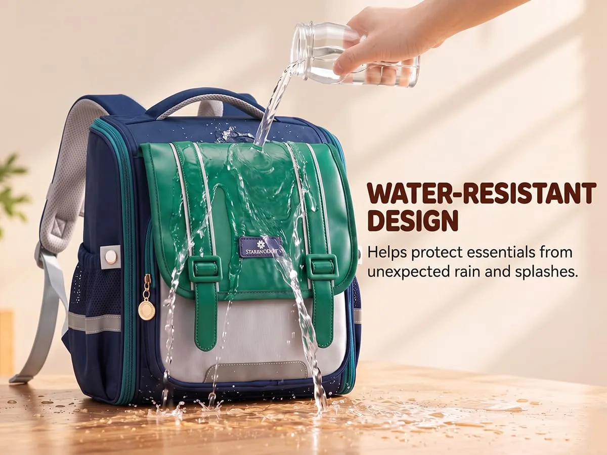 Kids School Bag for Grades 1–6, Water-Resistant Backpack