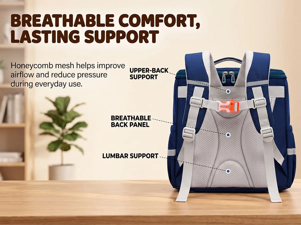 Kids School Bag for Grades 1–6, Water-Resistant Backpack