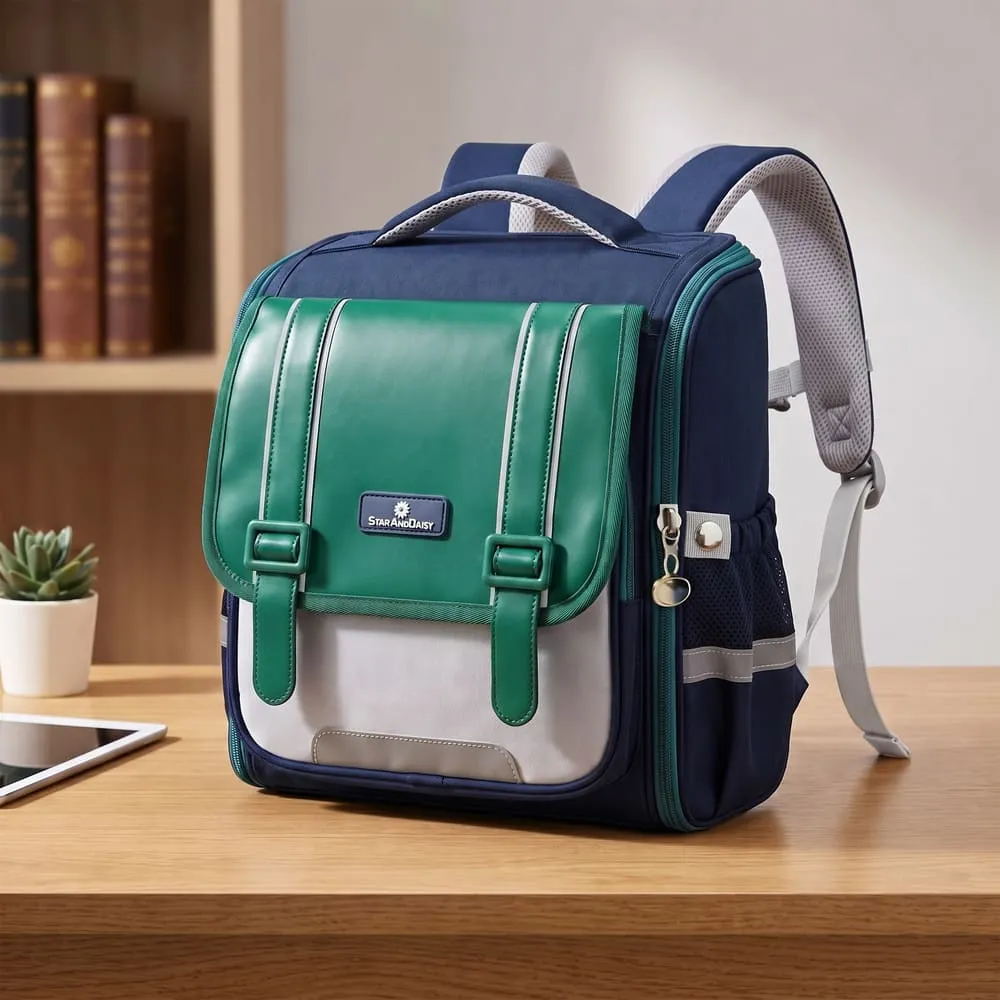 Kids school bag green