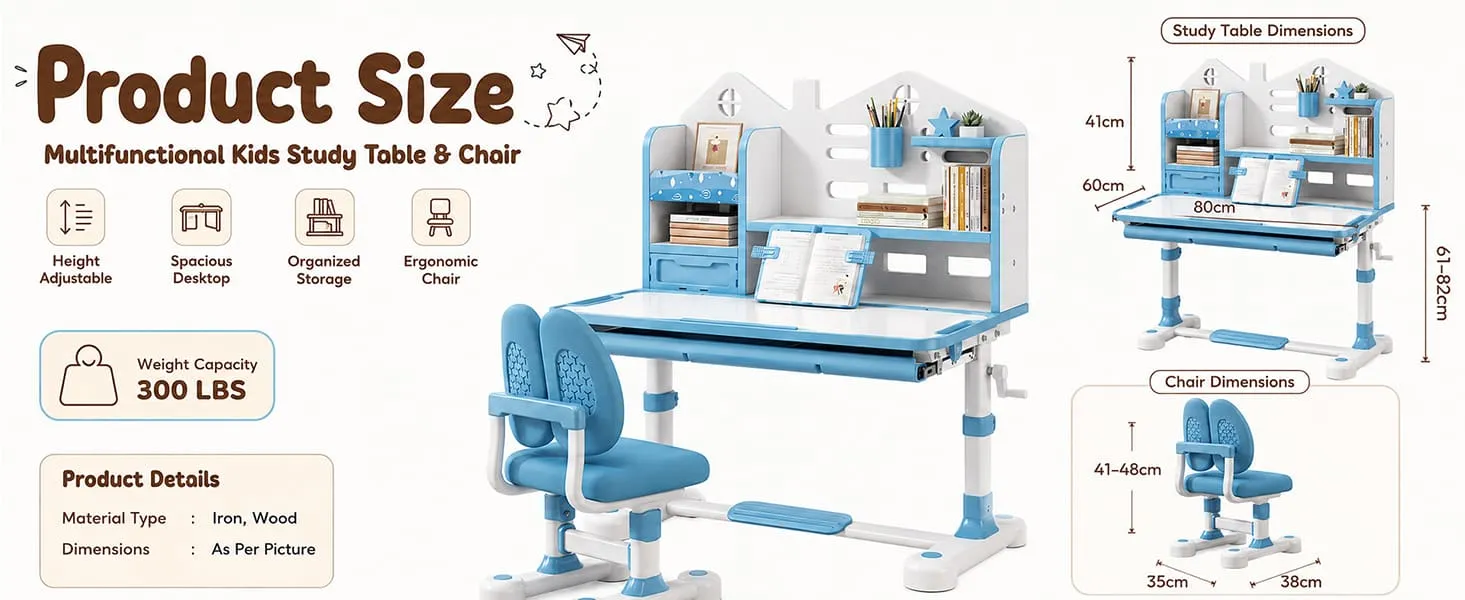 Smart Kids Study Table and Chair Set