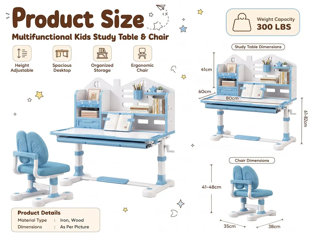 Smart Kids Study Table and Chair Set