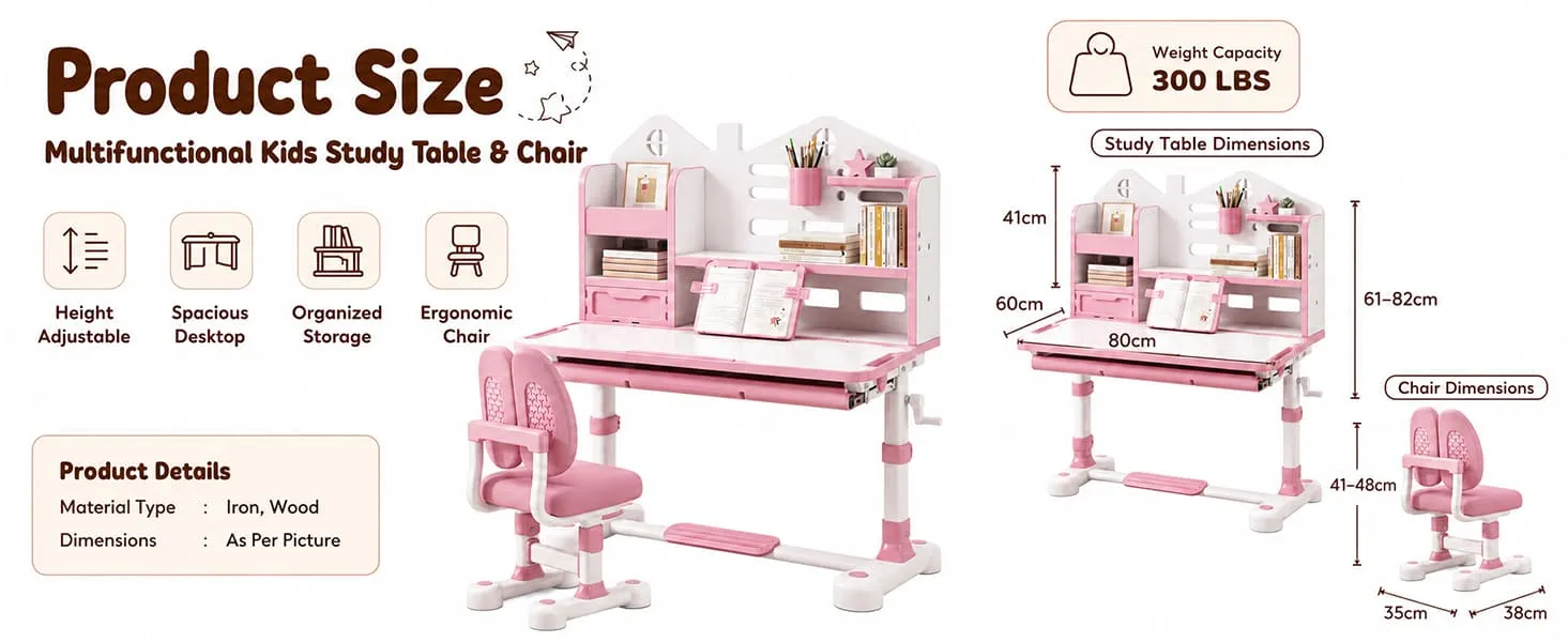 Smart Kids Study Table and Chair Set
