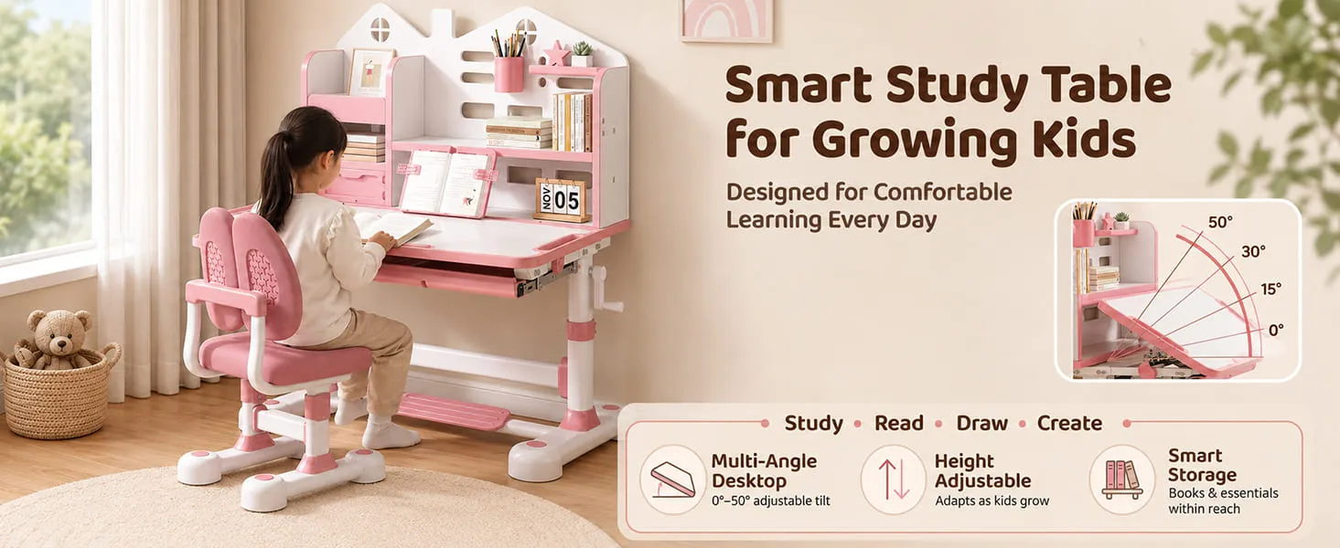 Smart Kids Study Table and Chair Set