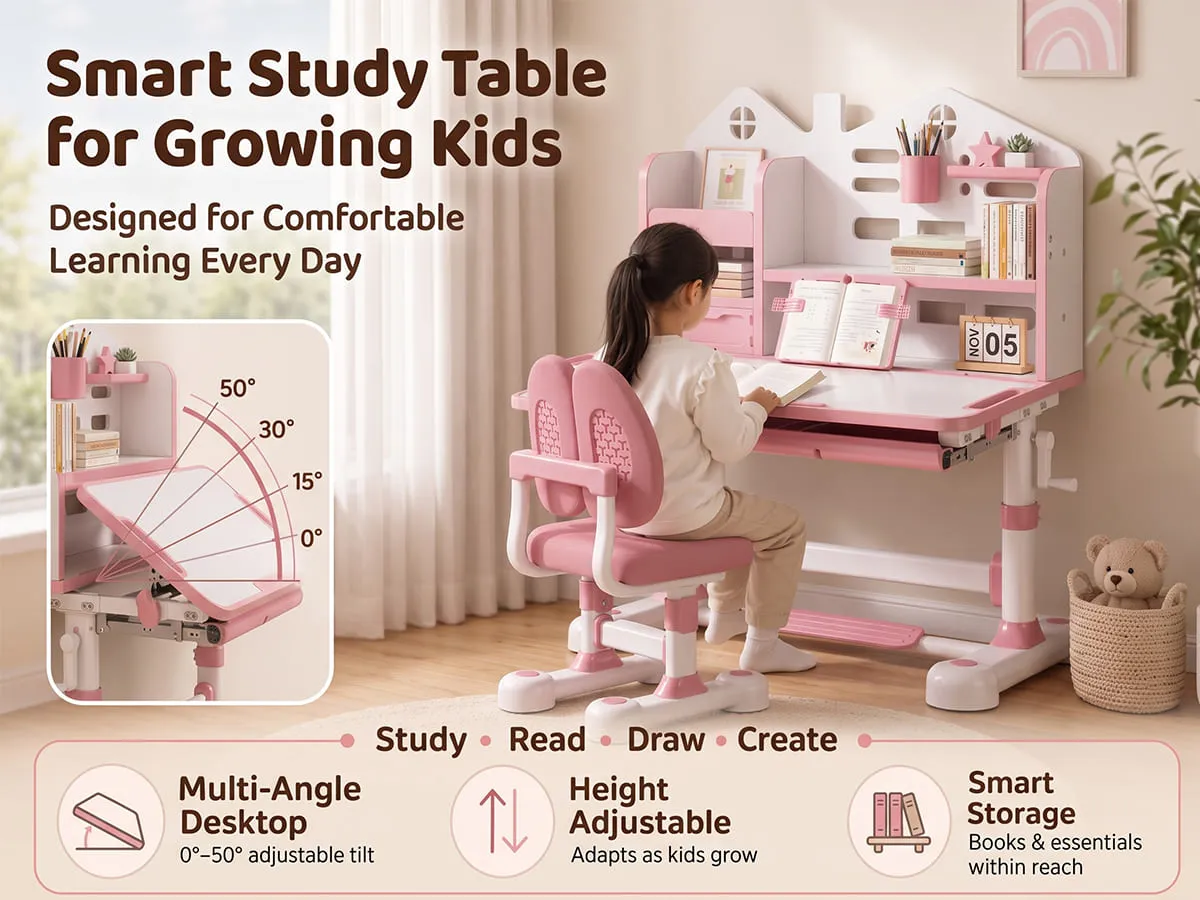Smart Kids Study Table and Chair Set