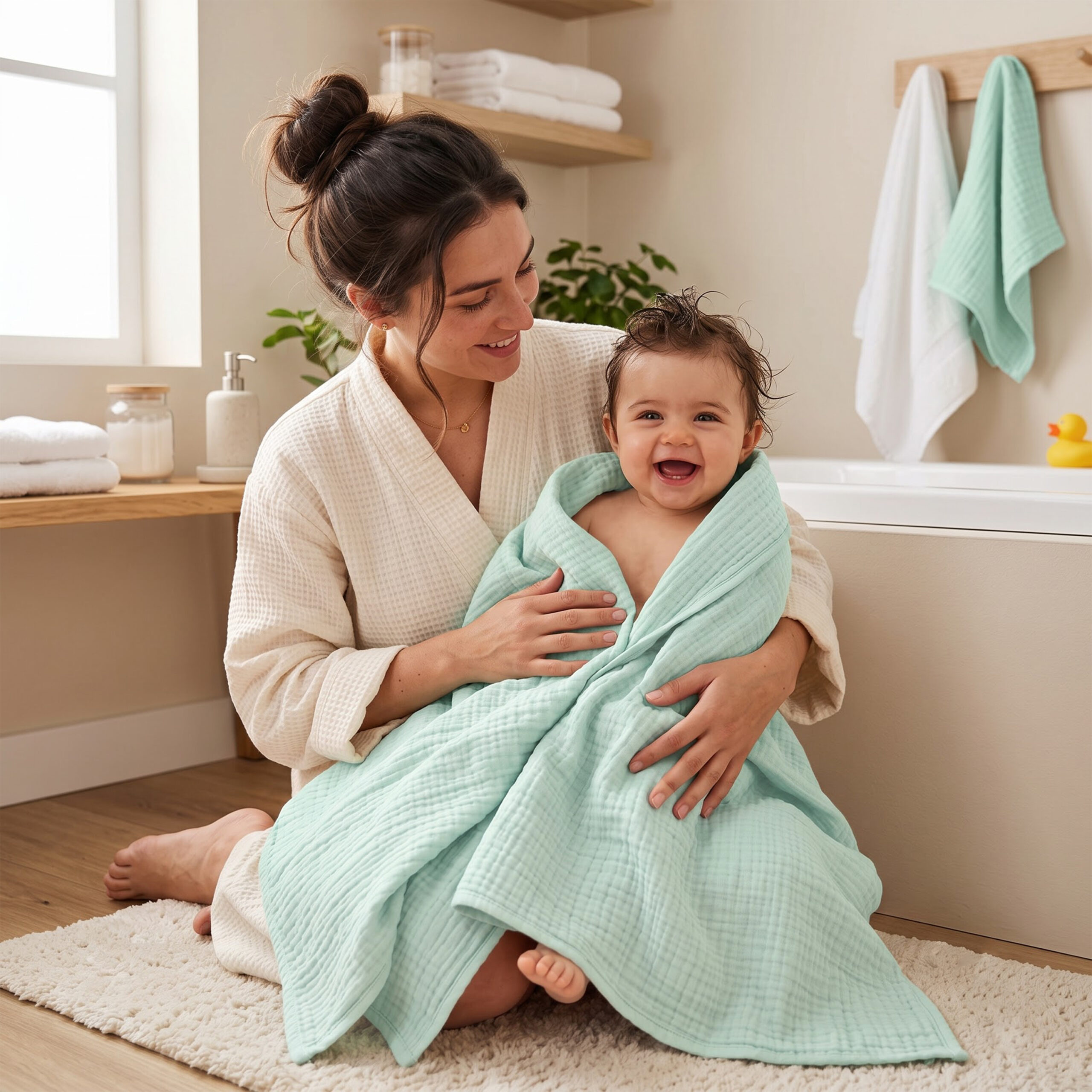 Mulin bath towel green2